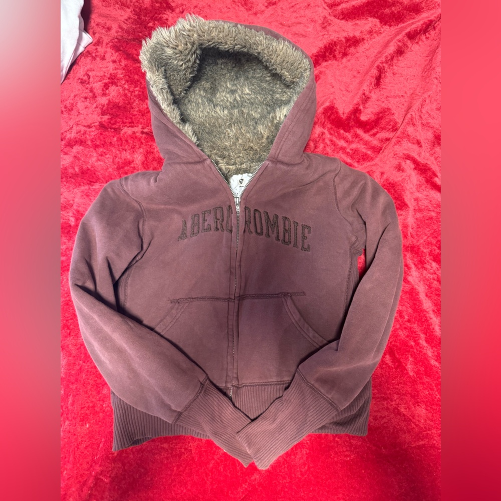 Abercrombie & Fitch Brown Jacket with Faux Fur Lining
